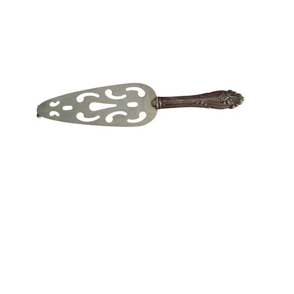 Vintage Sterling Silver Handle Pie Server Stainless Steel Blade 9.5" Openwork - Picture 6 of 6